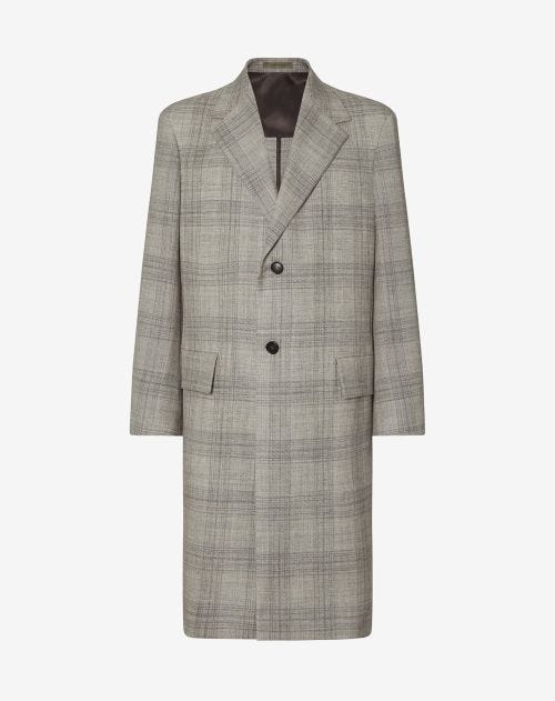 Grey melange pure wool duster coat