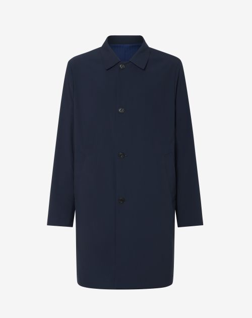 Reversible  blue wool blend trench coat