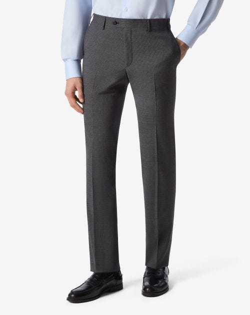 Anthracite grey stretch wool trousers