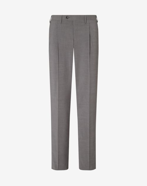 Pantaloni grigio medio in lana 120's stretch