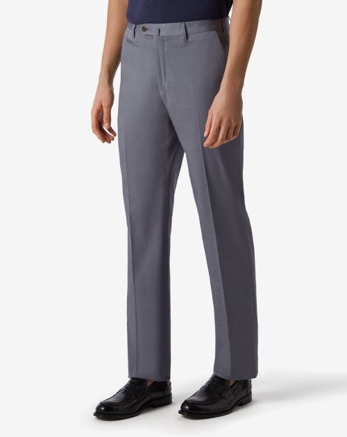 Pantalon gris en coton stretch