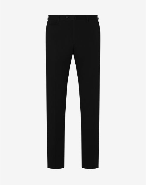 Black stretch cotton trousers