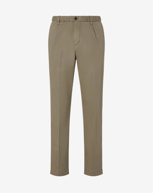 Pantaloni cachi in lyocell e cotone stretch