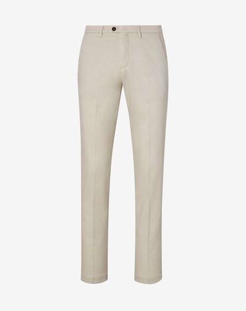 Pantalon chino beige gabardine stretch