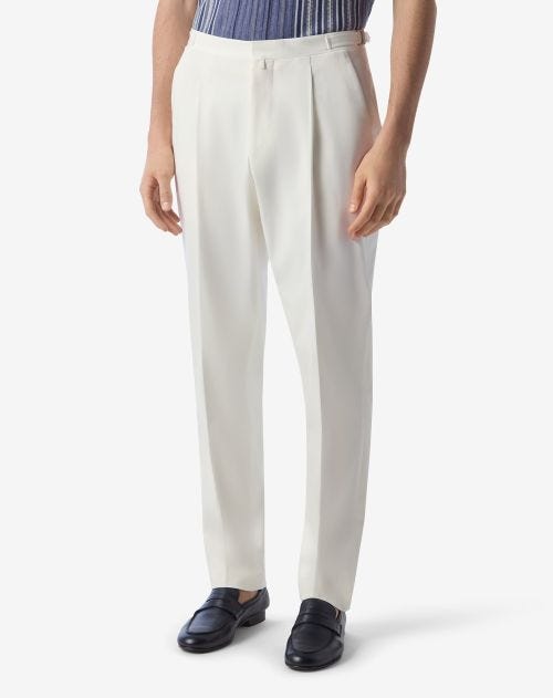 Pantaloni bianchi in cotone stretch