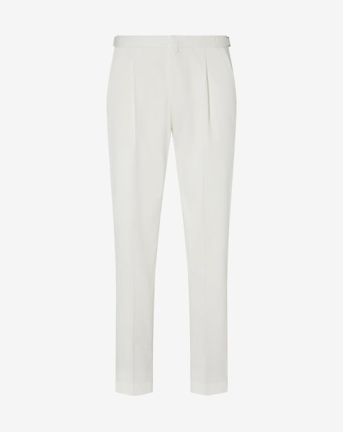White stretch cotton trousers