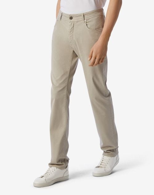 Rope brown stretch gabardine 5-pocket trousers