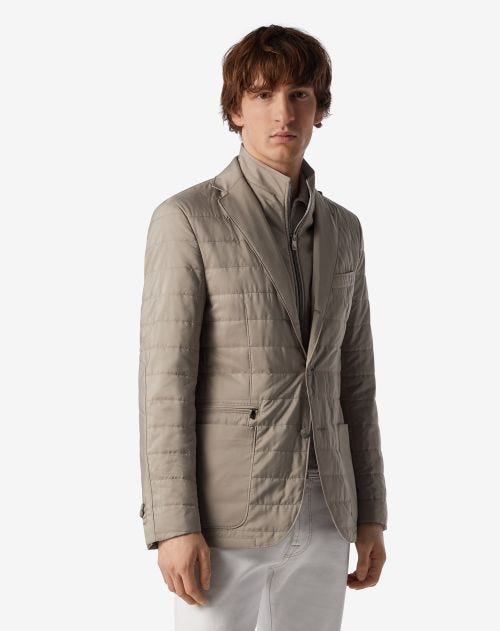 Beige water-repellent jacket with inner vest