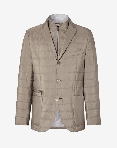 Beige water-repellent jacket with inner vest