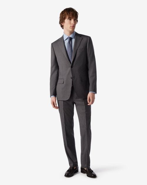 Charcoal grey 130's super light wool suit