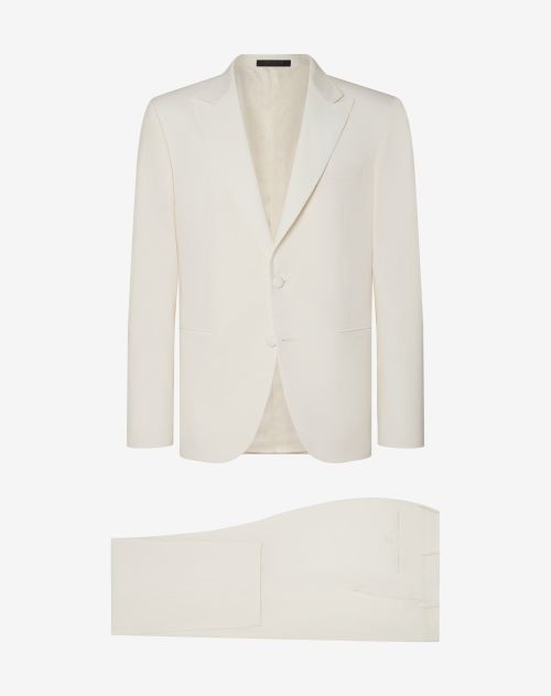 White stretch silk tuxedo