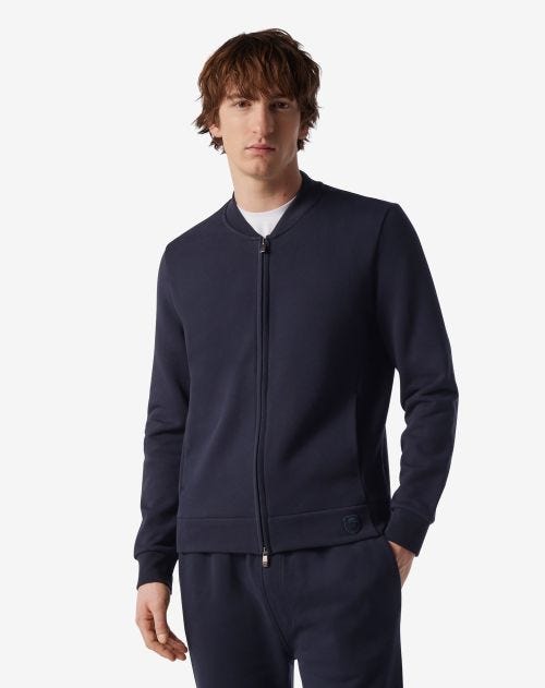 Navy blue luxury cotton sweatshirt