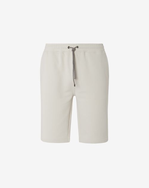 Cream Bermuda shorts with drawstrings