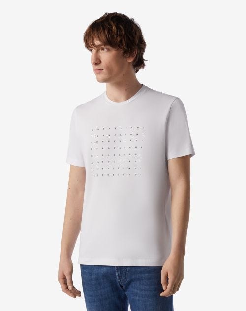 T-shirt ras-du-cou blanc jersey stretch