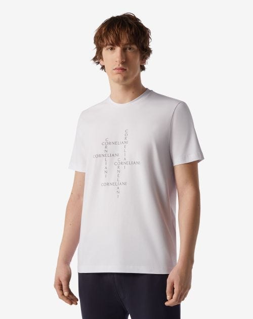 T-shirt ras-du-cou blanc jersey stretch