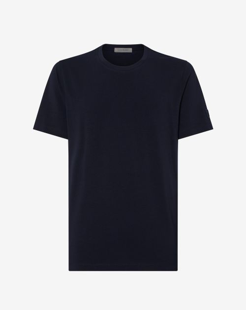 T-shirt girocollo blu navy in jersey stretch