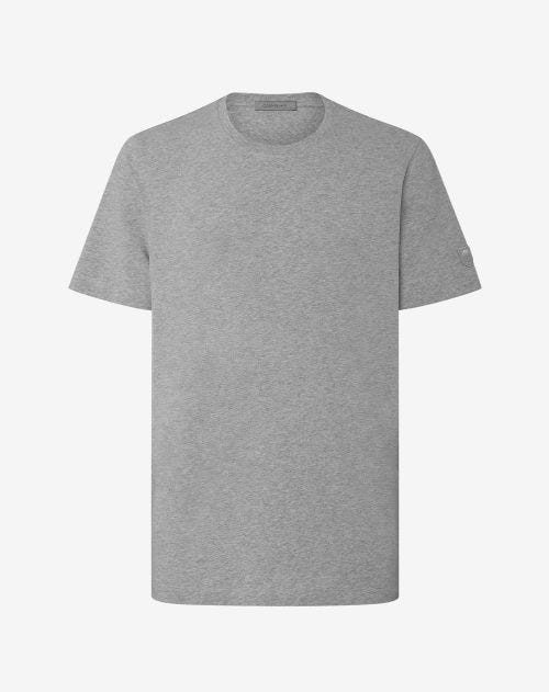 T-shirt  grigio melange in jersey stretch