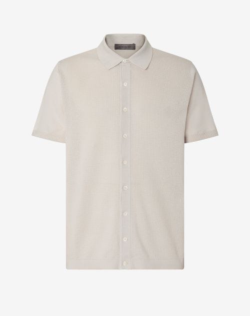 Pearl knitted Pima cotton shirt