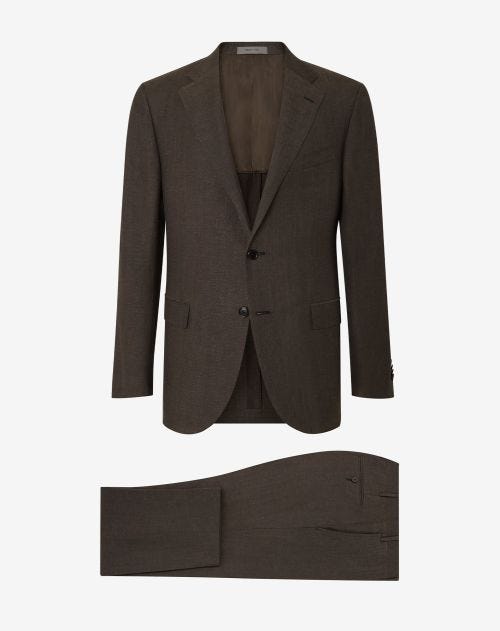 Brown wool and linen suit