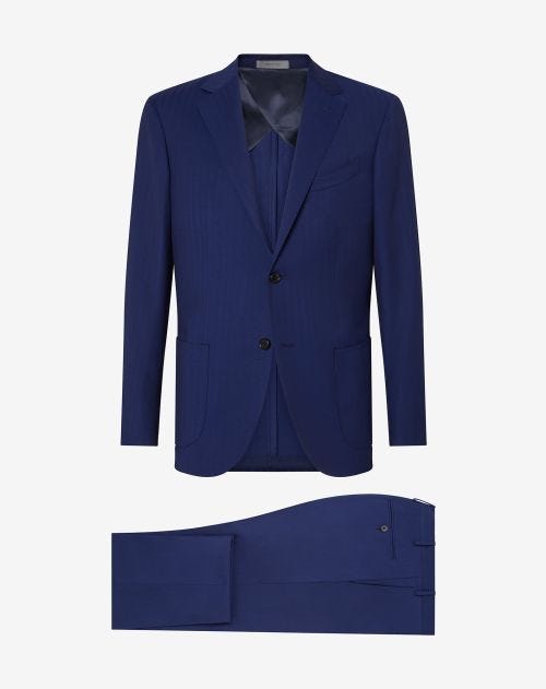 Navy blue pure wool suit