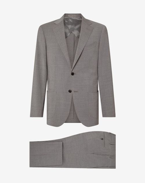 Grey stretch wool suit