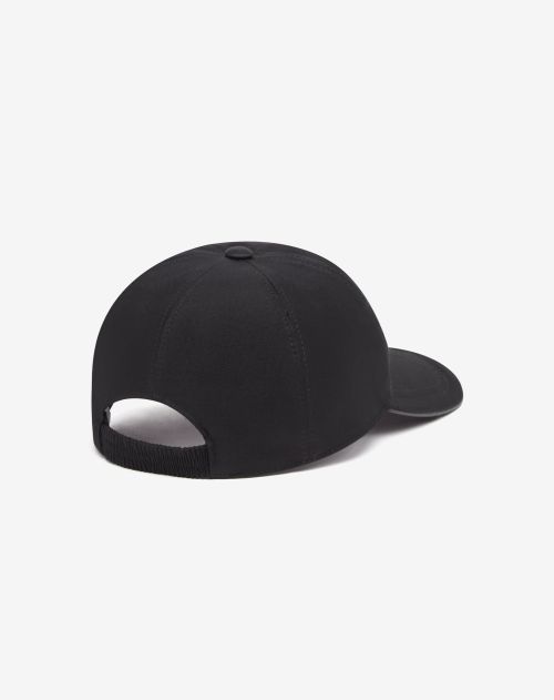 Black cotton gabardine baseball cap