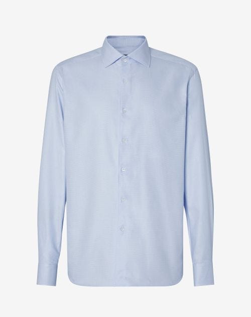 Light blue textured cotton shirt