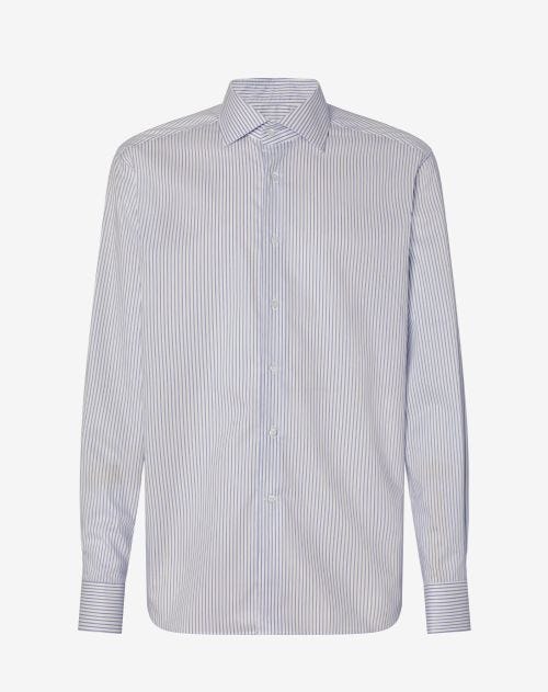 White striped wrinkle-free cotton shirt