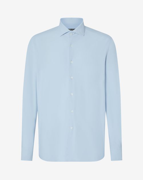 Light blue bi-elastic technical fabric shirt