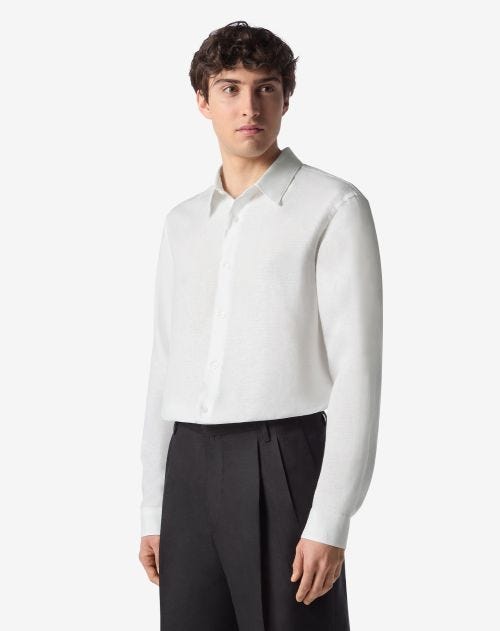 White organic linen shirt