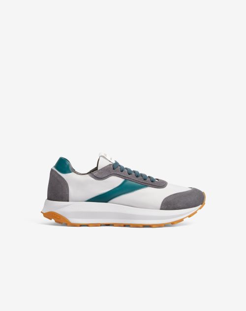 Chaussures running gris cuir nappa souple