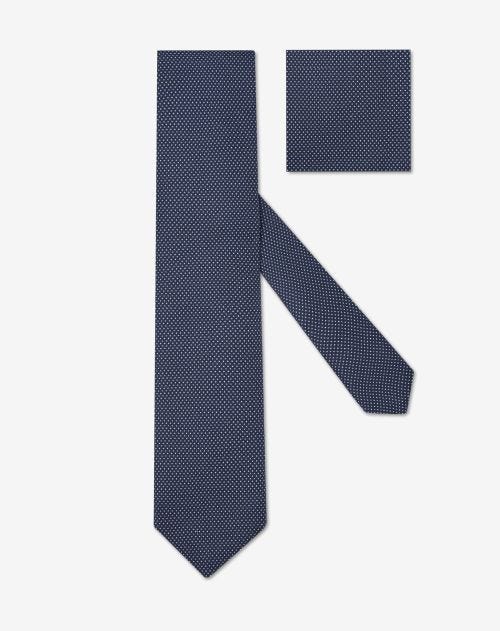 Cravatta blu cina in pura seta