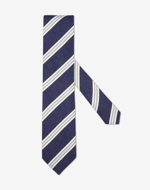 Blue pure silk regimental tie