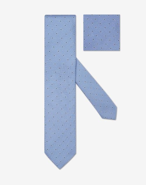 Light blue silk tie with micro paisley pattern