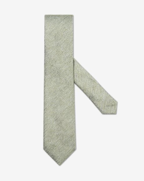 Green  faux solid colour pure silk tie