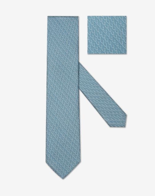 Cravate bleue de Chine en sergé de soie imprimé