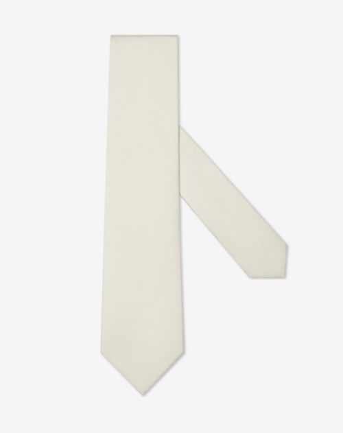 White pure silk tie