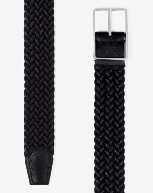Black braided waxed cotton belt