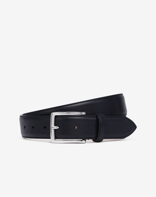 Black super soft nappa leather belt