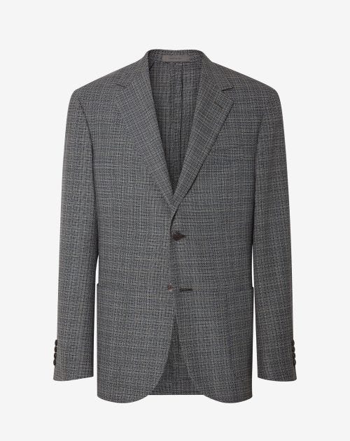 Charcoal grey single-breasted wool jacket